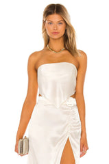 Amanda Uprichard X REVOLVE Nashville Top in Ivory - size S - DYED