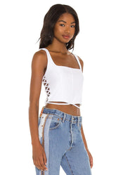 AFRM Saskia Corset Top in Blanc - size M