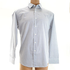 Club Room Regular Fit Grid Check Long Sleeve Shirt L 16 1/2, 34-35