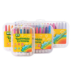 M&G Twistable Crayon 12 colors PP Box Package (1 per pack)