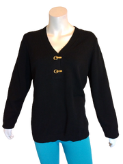 Charter Club Deep Black Henley Sweater