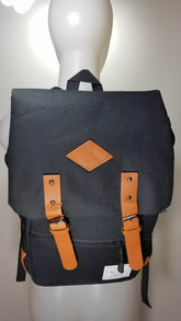 Kai Ting - Black Vintage Laptop Backpack for College