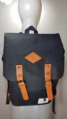 Kai Ting - Black Vintage Laptop Backpack for College