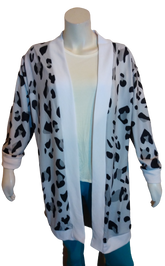 Floral Blooming Grey Animal Print Cardigan