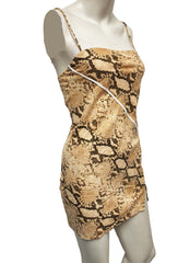 Indah Bea Bias Mini Dress in Desert Python - size XS - Modified