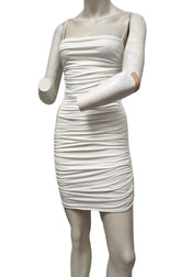 superdown Milani Ruched Mini Dress in White - size S - Modified