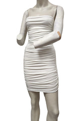 superdown Milani Ruched Mini Dress in White - size S - Modified