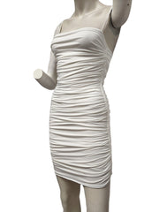 superdown Milani Ruched Mini Dress in White - size S - Modified