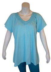 JM Collection Woman aqua tee 1x