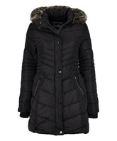 YMI Black Jaleesa Hooded Longline Puffer Coat