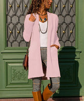 CCK Style Powder Pink Ribbed Pocket Wool-Blend Duster