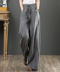 CELLABIE - Gray Side-Pocket Drawstring Wide-Leg Pants