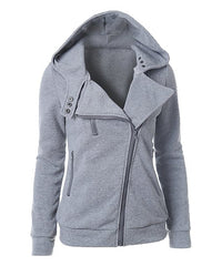 Wild Orchid Smoke Gray Asymmetrical Zip-Up Hoodie