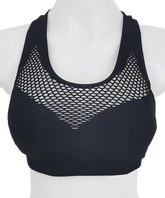 Think of Me Black Mesh-Contrast Sports Bra