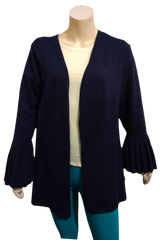 Charter Club Intrepid Blue Cardigan Sweater with Pleated Sleeves