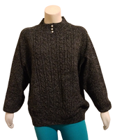 Karen Scott Black/White Marbled Pullover Sweater