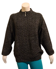 Karen Scott Black/White Marbled Pullover Sweater