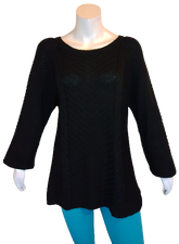 NY Collection Woman Black Knit Sweater V