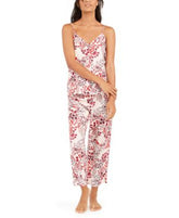 Josie Floral-Print Tuxedo Cami Cap Flower Red