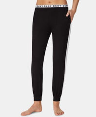 Donna Karan DKNY Logo-Waist Jogger Pajama Pants Black
