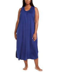 Charter Club Plus Size Sleeveless Nightgown Blue Pompadour