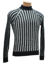 INC Deep Black Striped Novelty Pullover