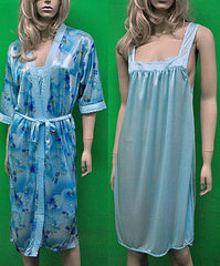 Paris Pink Ladies 2 Pc Matching Robe and Floral Gown Set