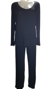 Harve Benard Everyday Koze Long Pajama Set Black