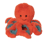 Manhattan Toy Company - Colorful Plush Octopus - Coral Red-Orange