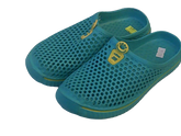 Leda Teal/Yellow Clogs w/Holes