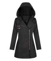CELLABIE Black Hooded Asymmetrical-Zip Jacket