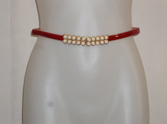 Jeweled adjustable slide thin belt