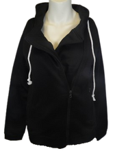 Black Front Zippers Hooded Sweater