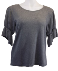 Gray Morgan Taylor Ruffled Blouse