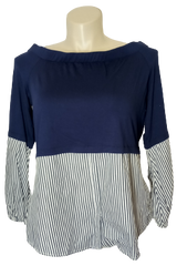 Navy/White Cupio Stripe Blouse