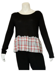 Black/Gray Free Kisses Blouse