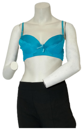 Iridescent Turquoise Bra Front Bow Style