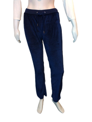 White Mark Navy Velour Sleep Pant L