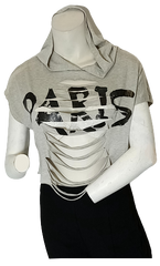 Gray/Black Cleo "Paris" Top