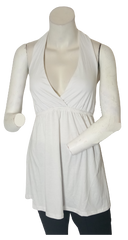 White Mar-Q Cotton Halter Top