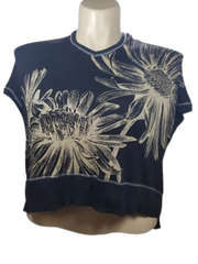 Libertalia Black Floral Blouse with snaps