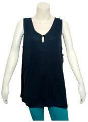 Navy Style and Co Button Top