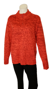 Sara Morgan Red/Orange Zip Front Sweater