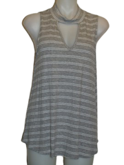 Gray/White Chenault Knit Top