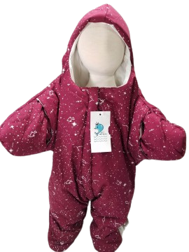 Maroon baby winter snowsuit