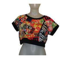 Black/Pink "Candy" Crop Top