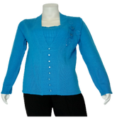 Turquoise Beaded Sweater