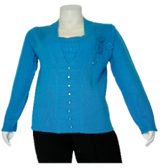 Turquoise Beaded Sweater