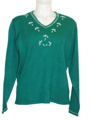 Green Beaded Sweater
