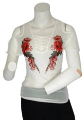 Vizio USA Mesh Rose Blouse